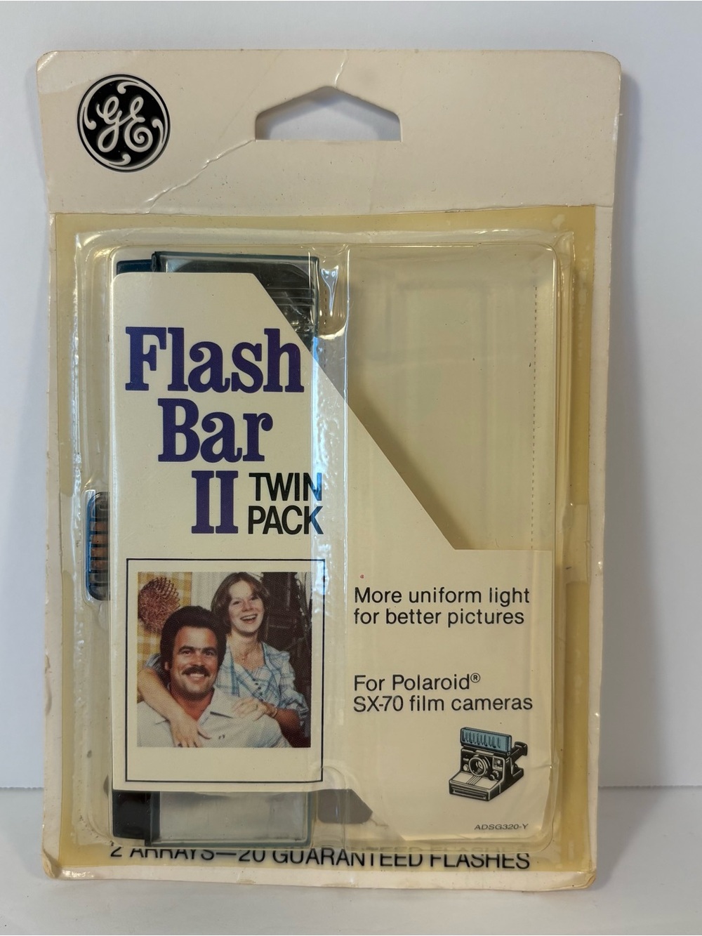 Vintage GE Flash Bar II Twin Pack For Polaroid SX-70 Cameras OPENED- 10 Flashes